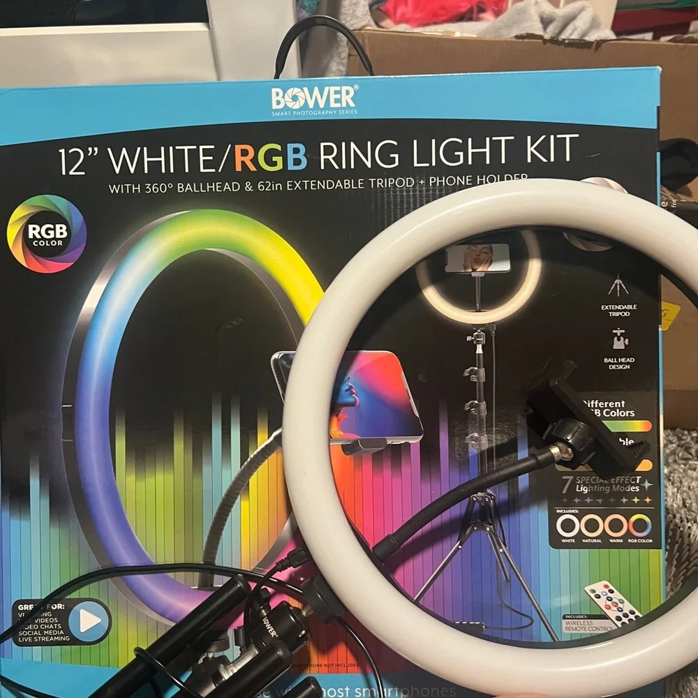 12 inch ring light with tripod